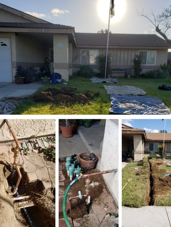 completing gas pipe installation in a Rancho Cucamonga home.
