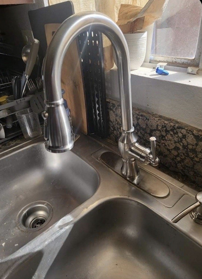 Kitchen sink drain.