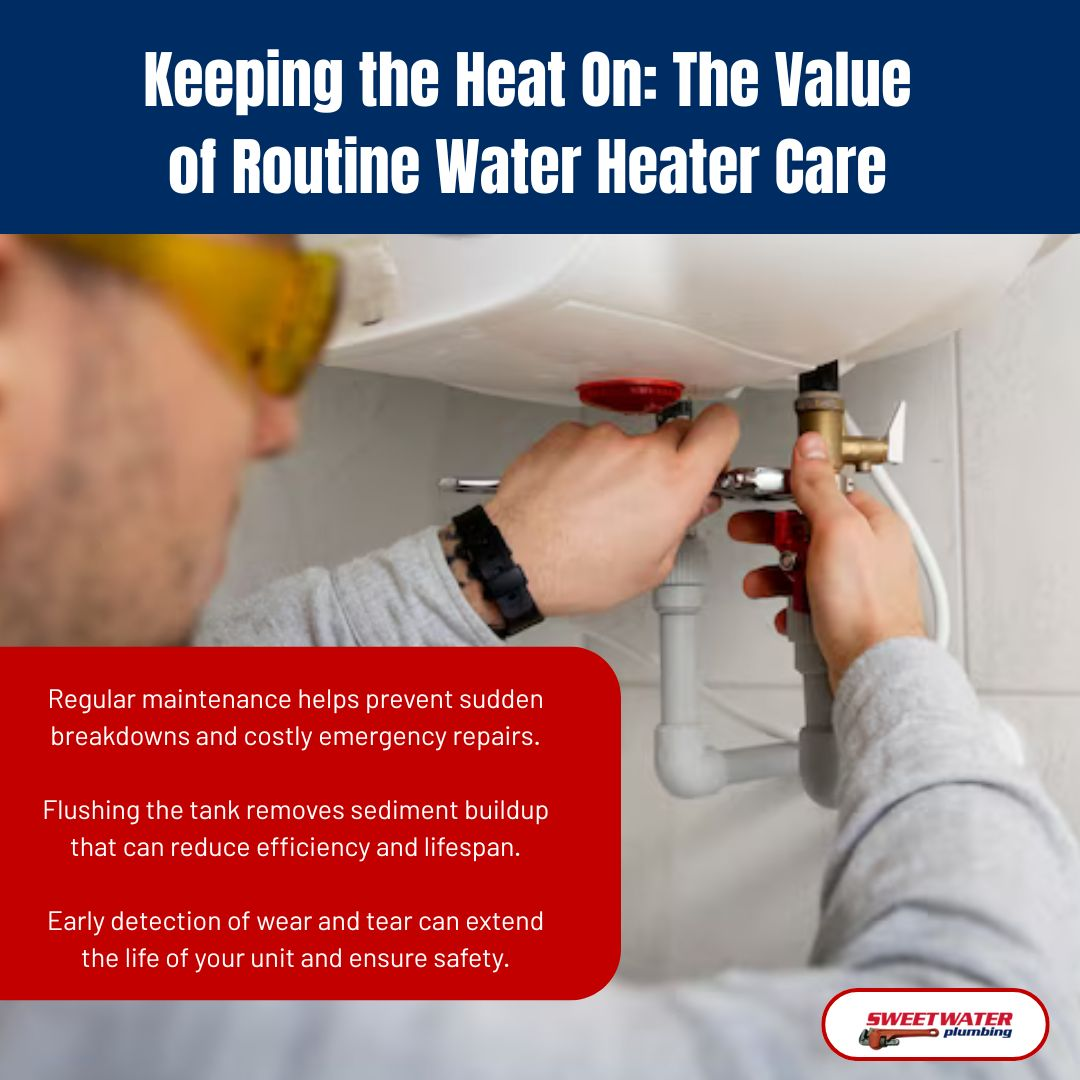 A plumber repairing a water heater