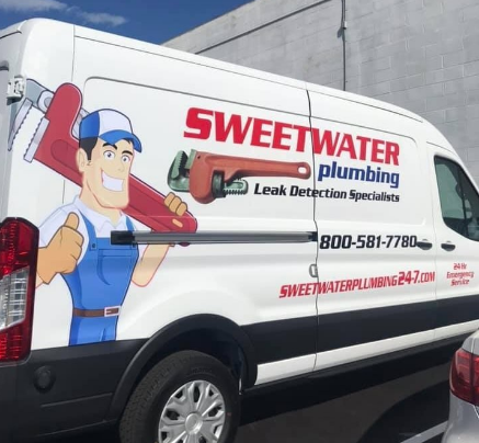 A van for hot water heater repair in Riverside