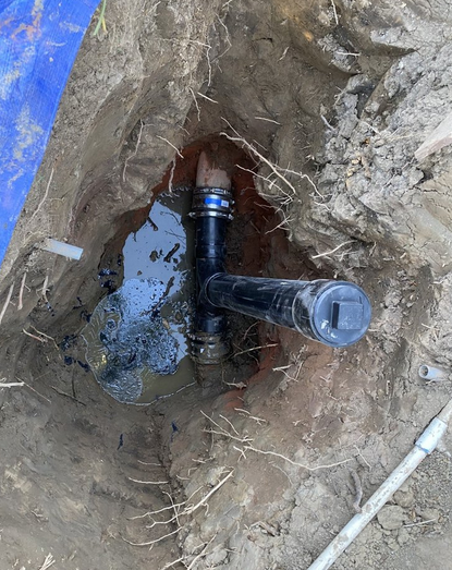 Sewer line leak.