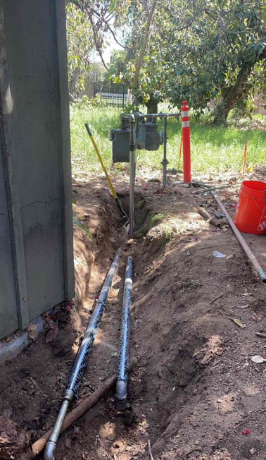 A gas line relocated.