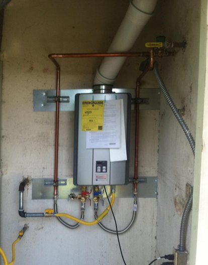 A newly repaired water heater.