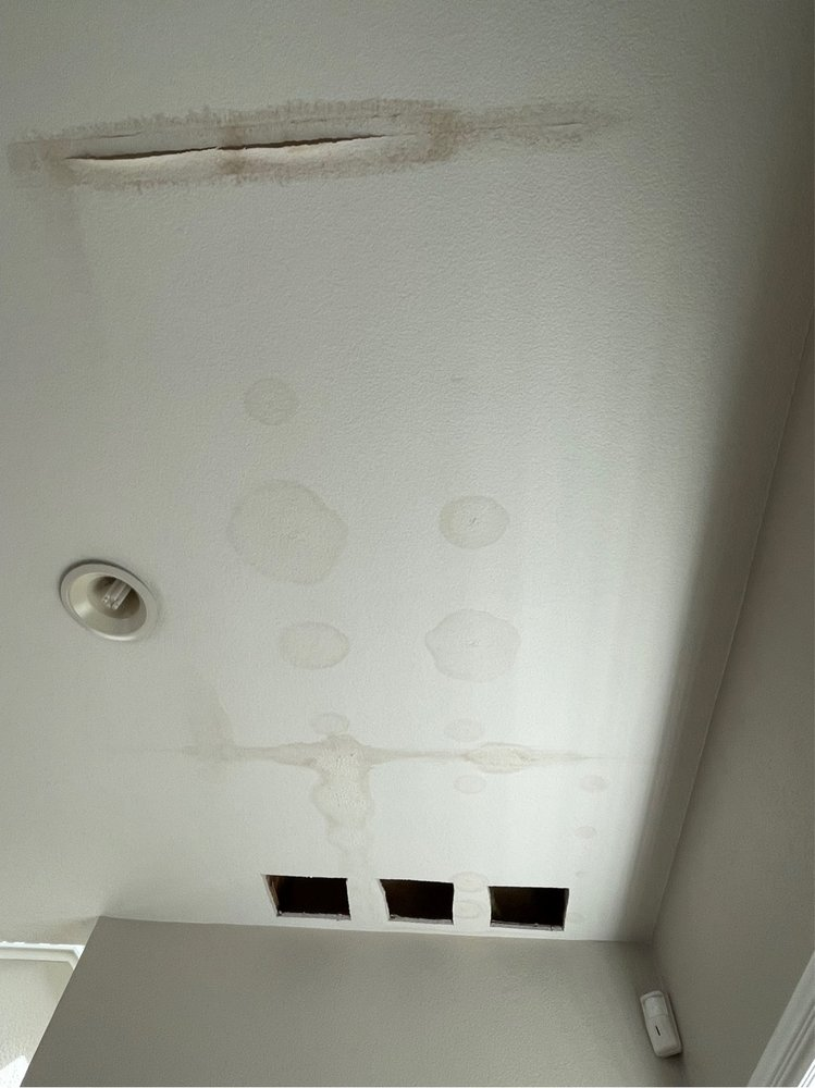 Water stains on a ceiling to be fixed by plumbers in Rancho Cucamonga