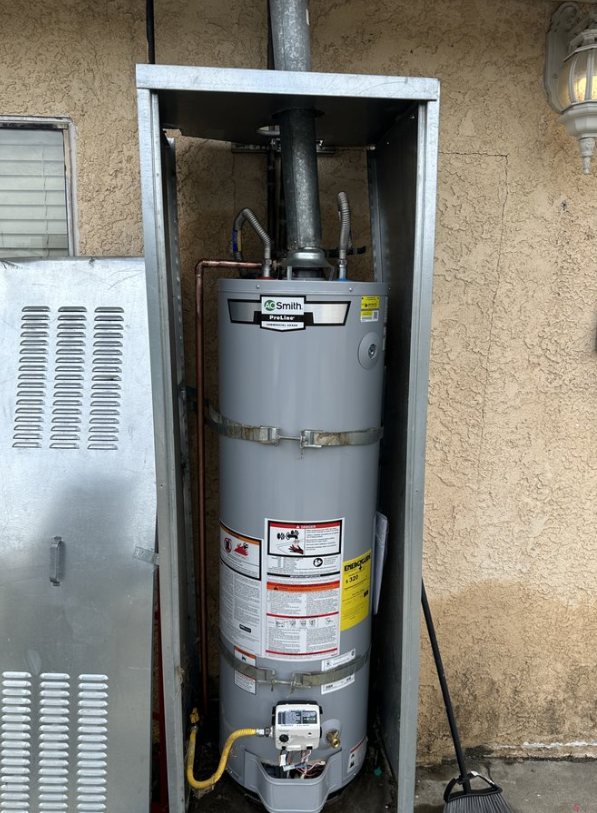water heater showing signs of wear and inefficiency.