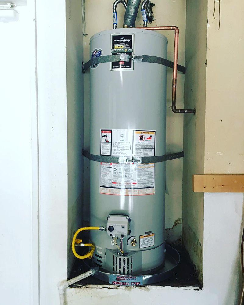 A silver water heater