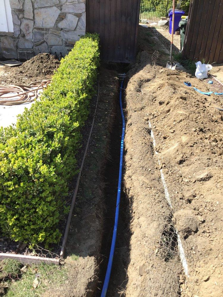 A pipeline running underground.