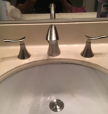 Bathroom sink faucet repair.