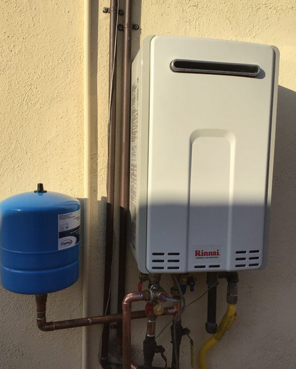 Water heater replacement in a home.