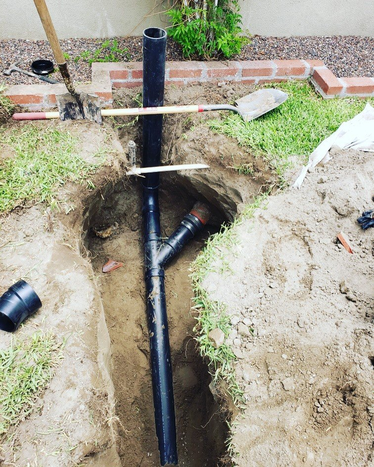 A Rancho Cucamonga neighborhood with gas repair underway