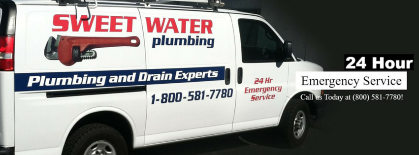 Sweetwater Plumbing van parked outside a residential home in Ontario.